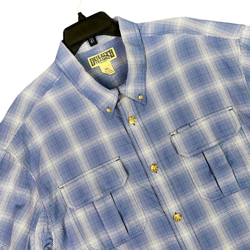 Duluth Trading Co Button Down Shirt Mens 2XL Gorpcore Hiking Utility‎ Outdoorsy
